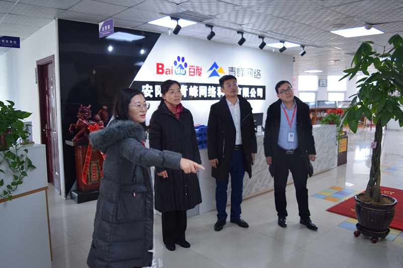 中共河南省委網信辦社評處處長李麗同志，中共安陽市委網信辦副主任、市互聯(lián)網行業(yè)黨委書記王曉萌同志蒞臨安陽青峰網絡參觀指導！